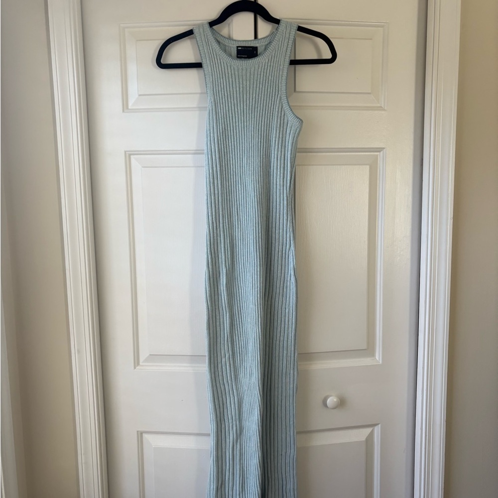ASOS Design sleeveless ribbed maxi dress - Light Blue
